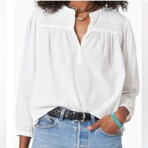 XiRENA White Blouse with Pintuck Details